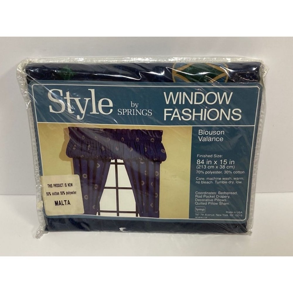 Blue Green MALTA Style by Springs Window Valance 84 x 15